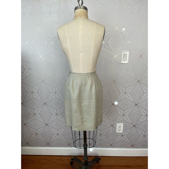 Yves Saint Laurent Rive Gauche Vintage Beige Blazer Skirt Linen Suit Sz 36 US 4 - Picture 13 of 16